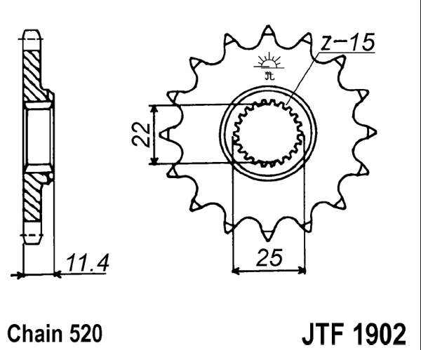 Prednji lančanik JT JTF 1902-16 16T, 520